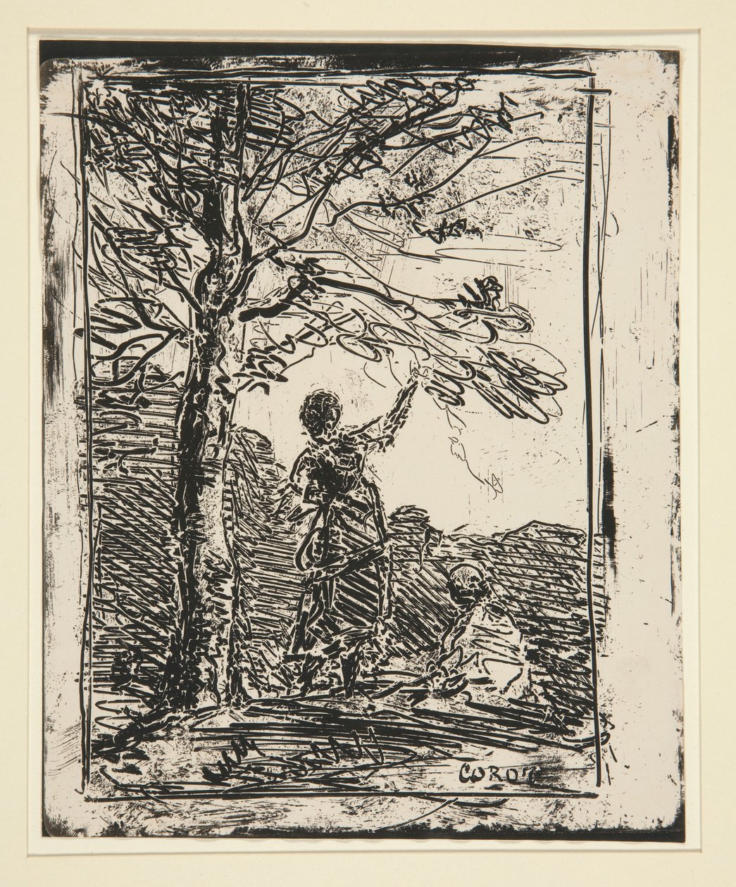 La Jeune Fille et la Mort door Jean Baptiste Camille Corot