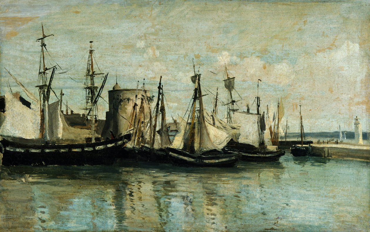 La Rochelle, ingang naar droogdok door Jean Baptiste Camille Corot