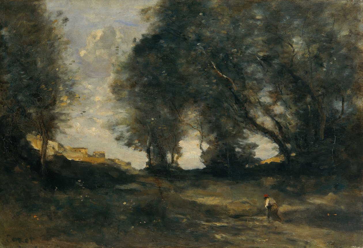 Landschap, ca. 1860 (olieverf op doek) door Jean Baptiste Camille Corot