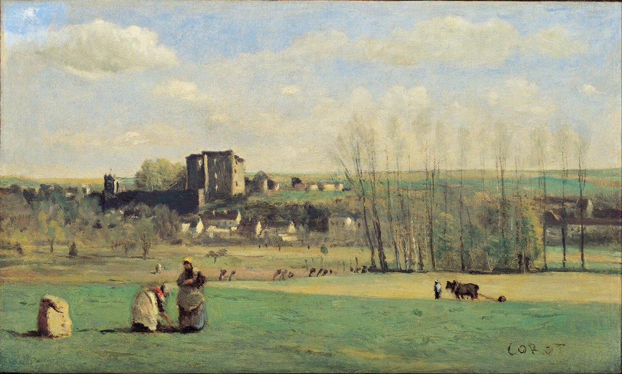 Landschap van La Ferté-Milon door Jean Baptiste Camille Corot