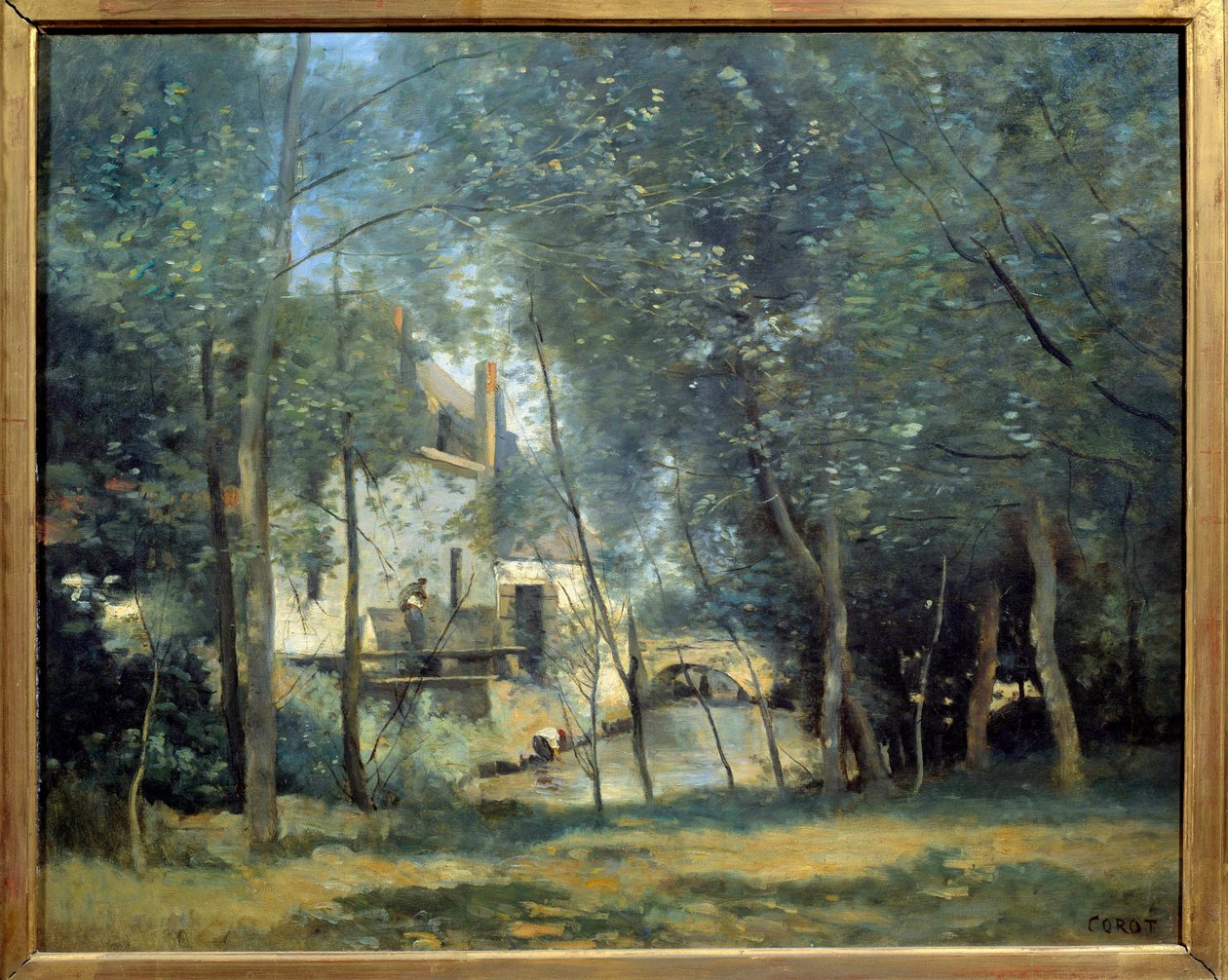 Le Moulin de Saint-Nicolas-Lez-Arras door Jean Baptiste Camille Corot