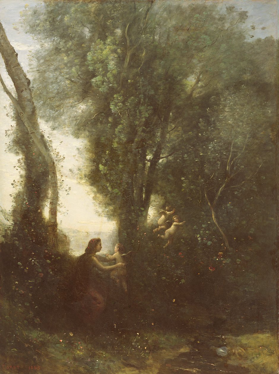 Ochtend, 1865 door Jean Baptiste Camille Corot