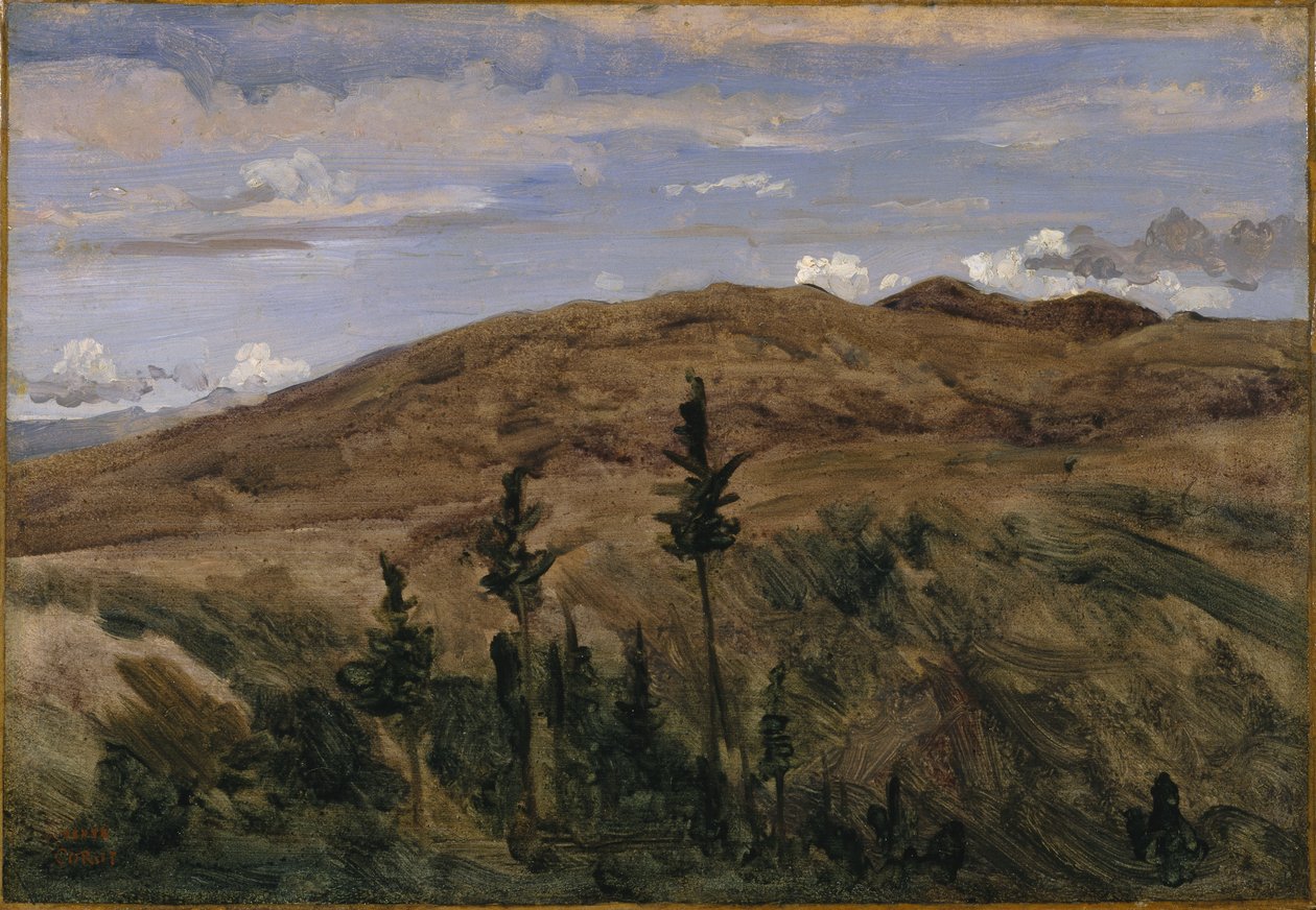 Bergen in Auvergne, 1841-42 door Jean Baptiste Camille Corot