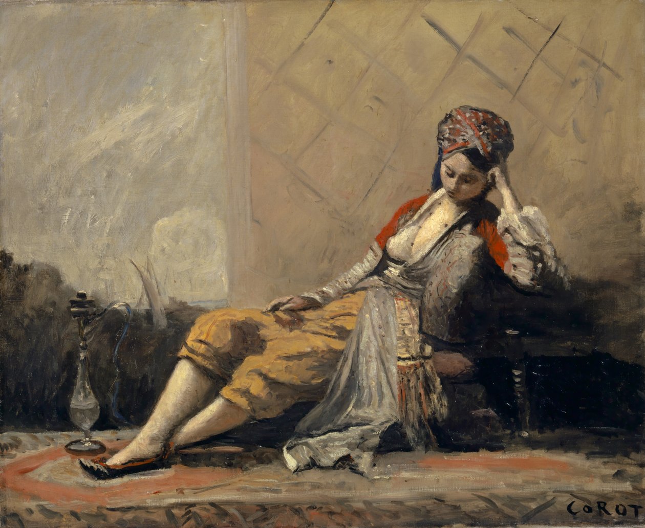 Odalisque door Jean Baptiste Camille Corot