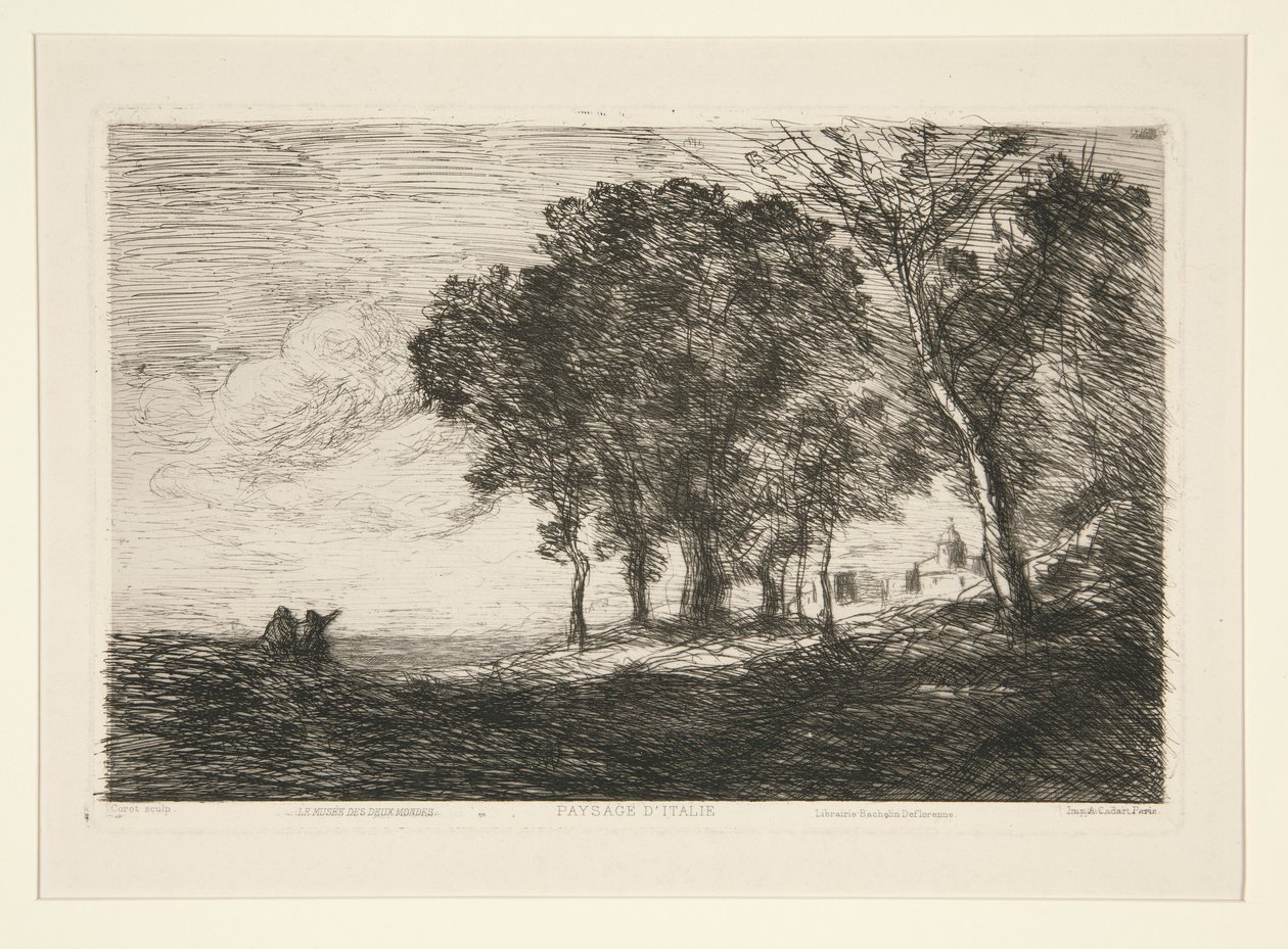 Landschap door Jean Baptiste Camille Corot