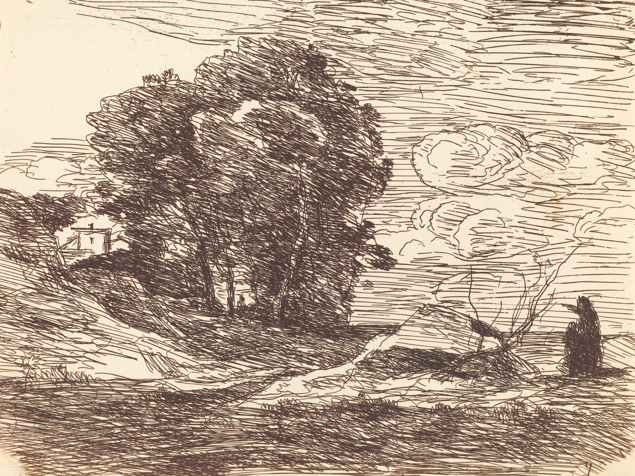 Woning van de dichter La Demeure du poete, 1871 door Jean Baptiste Camille Corot
