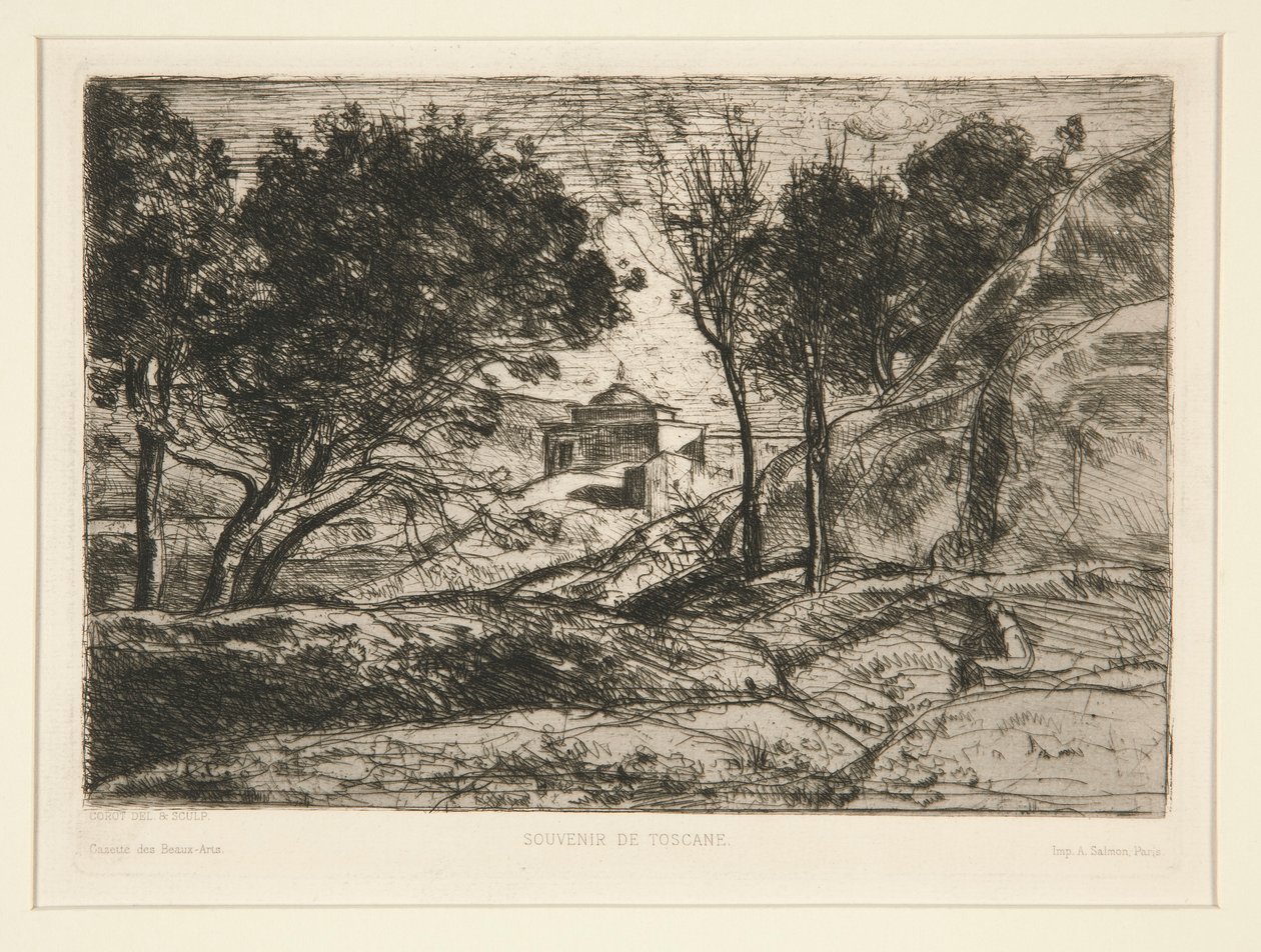 Herinnering aan Toscane door Jean Baptiste Camille Corot