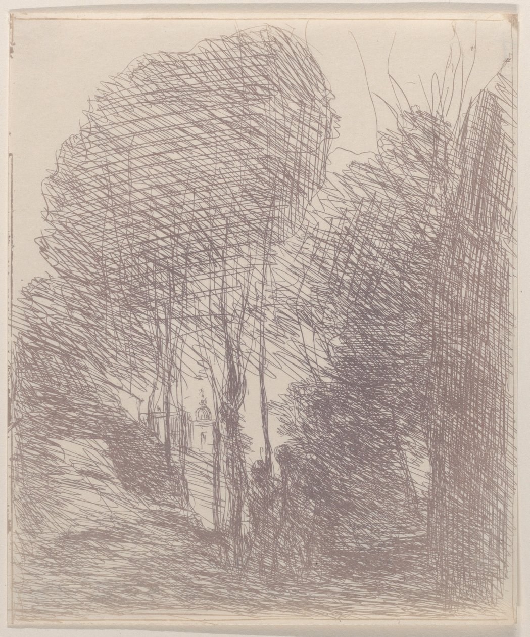 Souvenir van de Villa Pamphili door Jean Baptiste Camille Corot