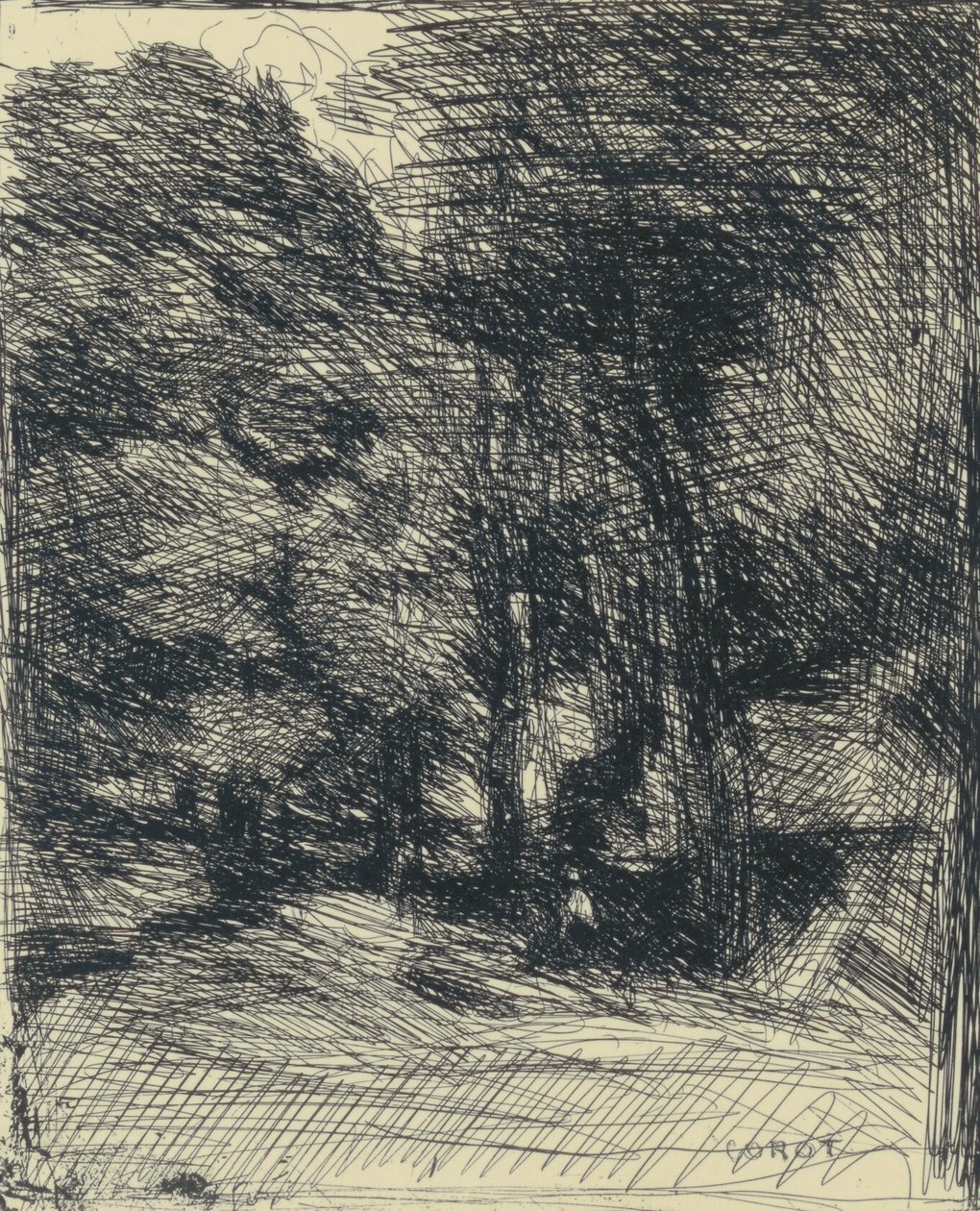 Herinnering aan Bas-Bréau door Jean Baptiste Camille Corot