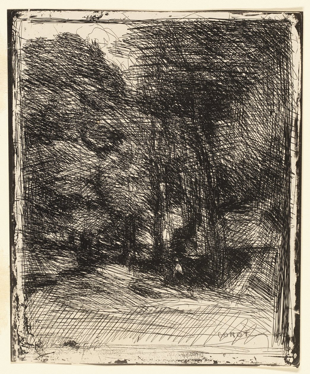Souvenir van Bas-Bréau door Jean Baptiste Camille Corot