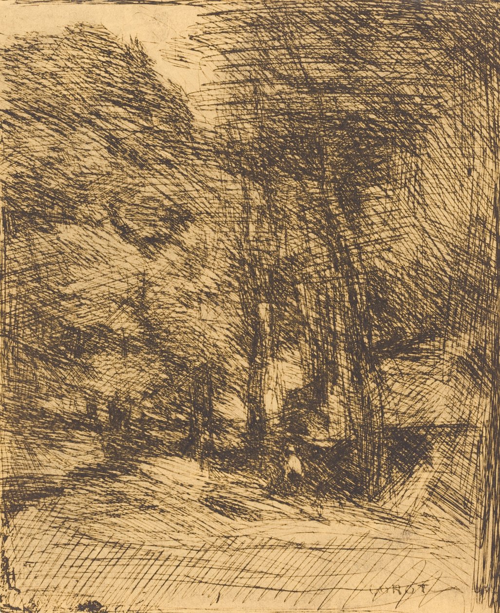 Souvenir van Bas-Breau, 1858 door Jean Baptiste Camille Corot