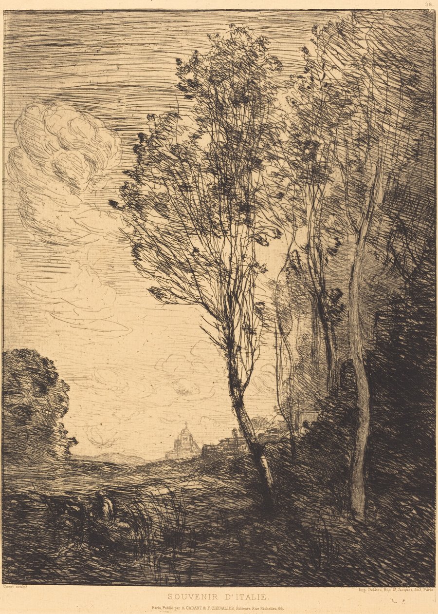 Souvenir van Italië door Jean Baptiste Camille Corot
