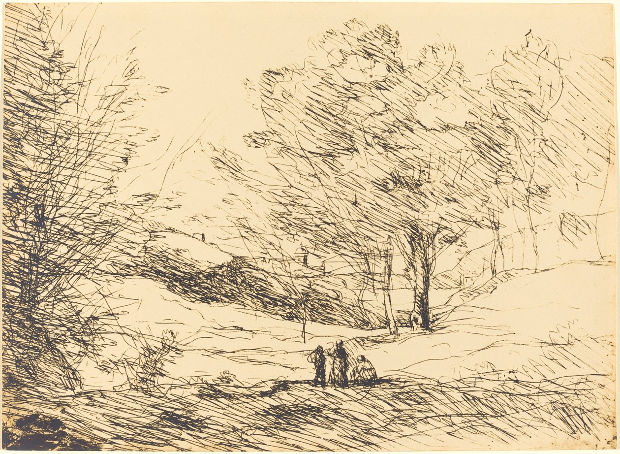Herinnering aan het Lago Maggiore door Jean Baptiste Camille Corot