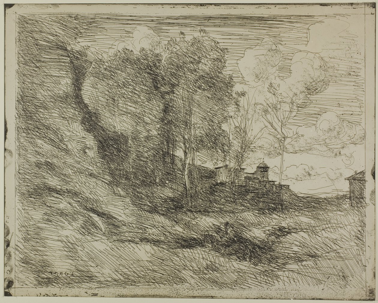 Souvenir van Ostia door Jean Baptiste Camille Corot