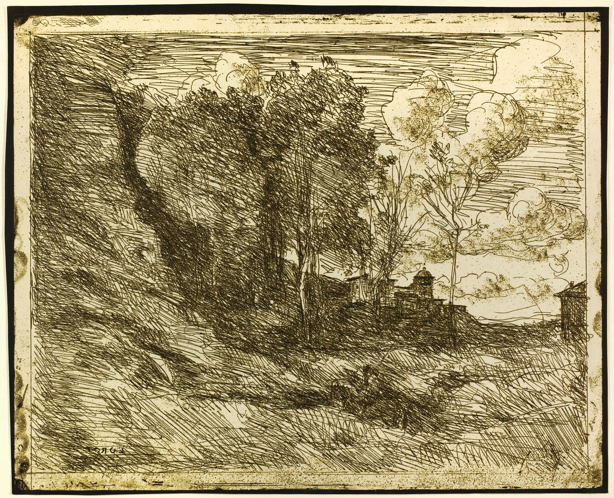 Souvenir van Ostia door Jean Baptiste Camille Corot