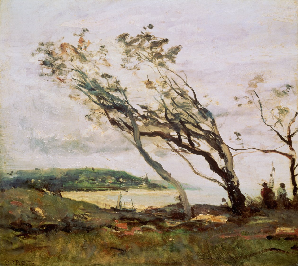 Stormachtige dag op het Kanaal door Jean Baptiste Camille Corot