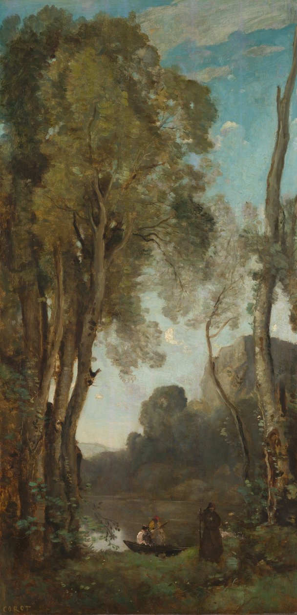 De vier tijden van de dag (avond) door Jean Baptiste Camille Corot