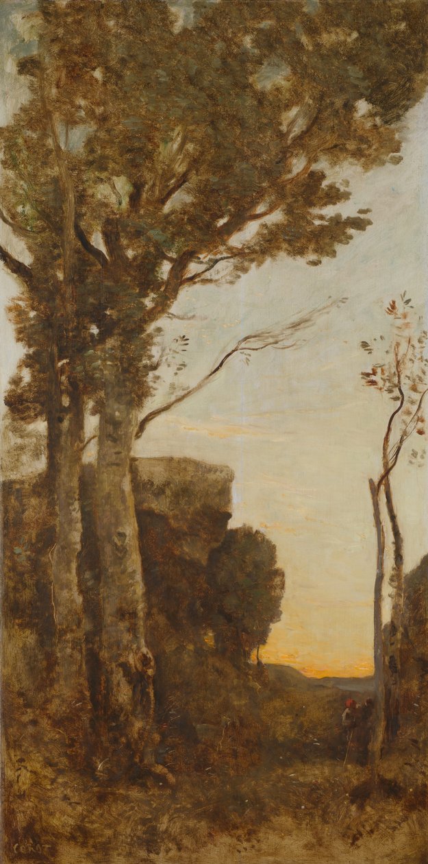 De vier momenten van de dag (ochtend) door Jean Baptiste Camille Corot