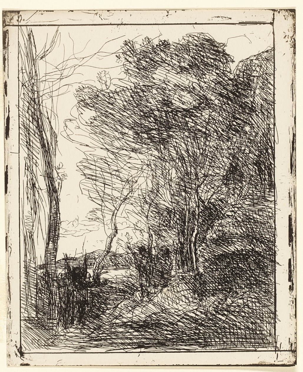 De Gallische open plek door Jean Baptiste Camille Corot