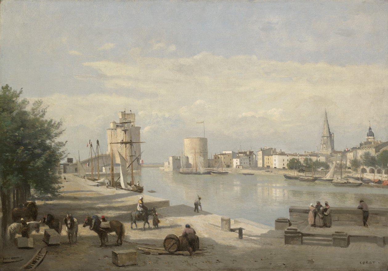De Haven van La Rochelle door Jean Baptiste Camille Corot