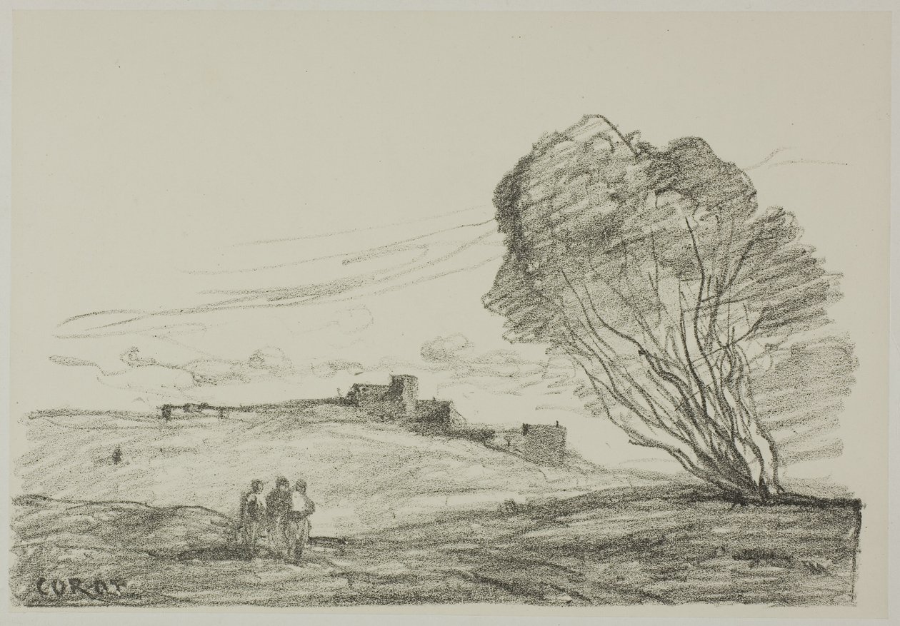 Het geïsoleerde fort door Jean Baptiste Camille Corot
