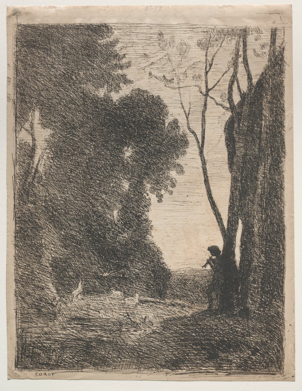 De Kleine Herder door Jean Baptiste Camille Corot