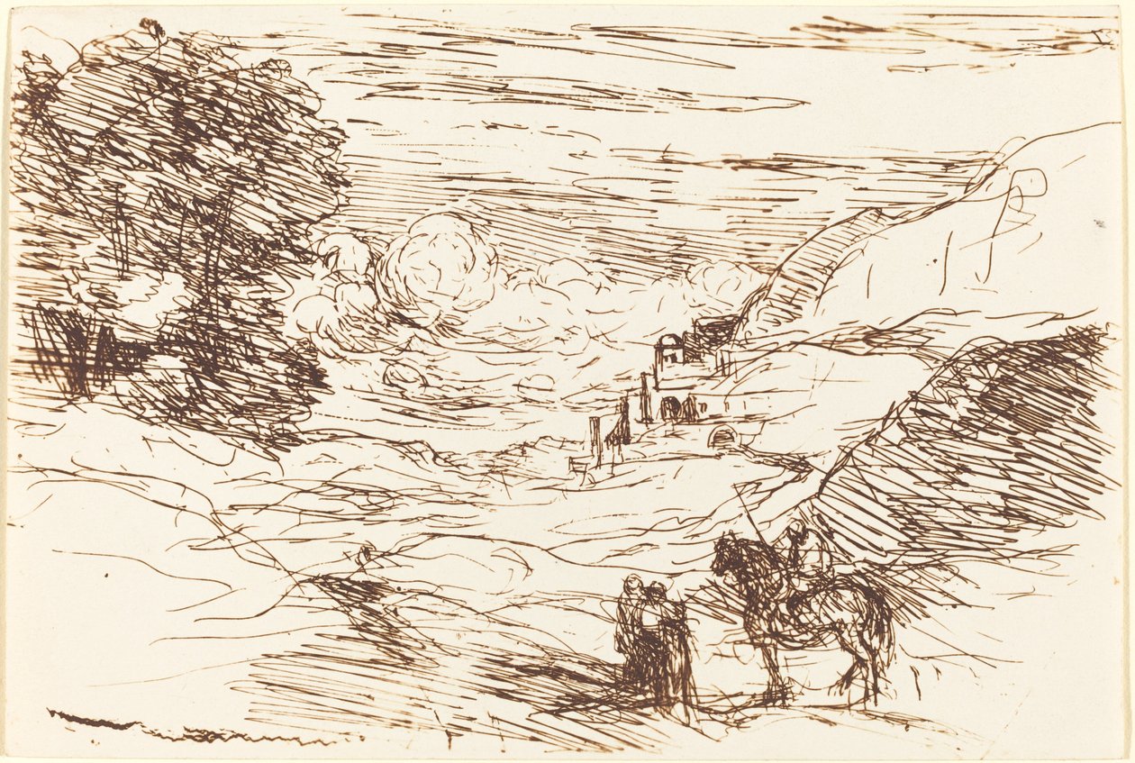 De Paladijnen door Jean Baptiste Camille Corot