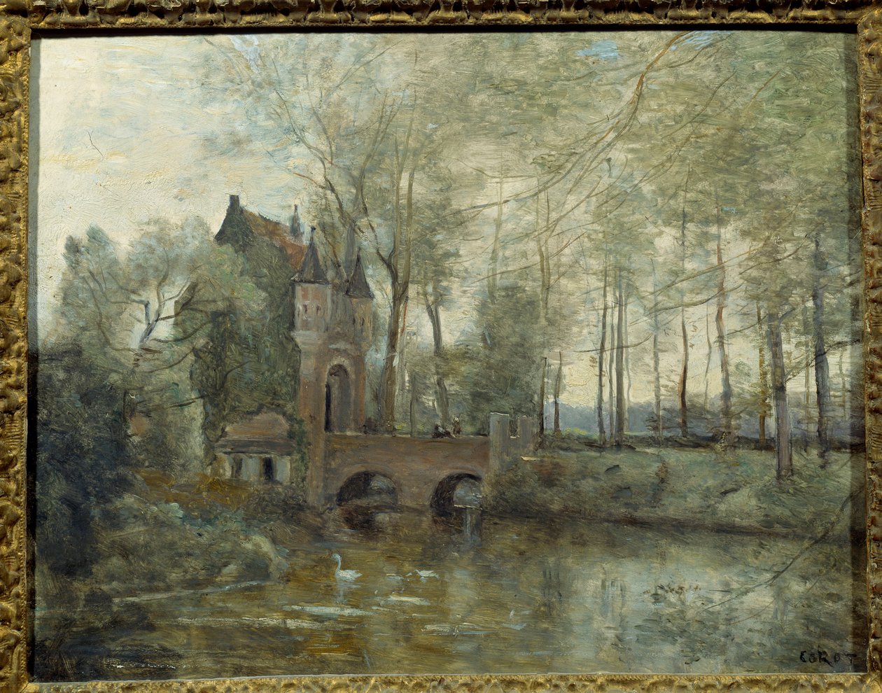 Het kasteel van Wagnouville. Schilderij door Camille Corot door Jean Baptiste Camille Corot
