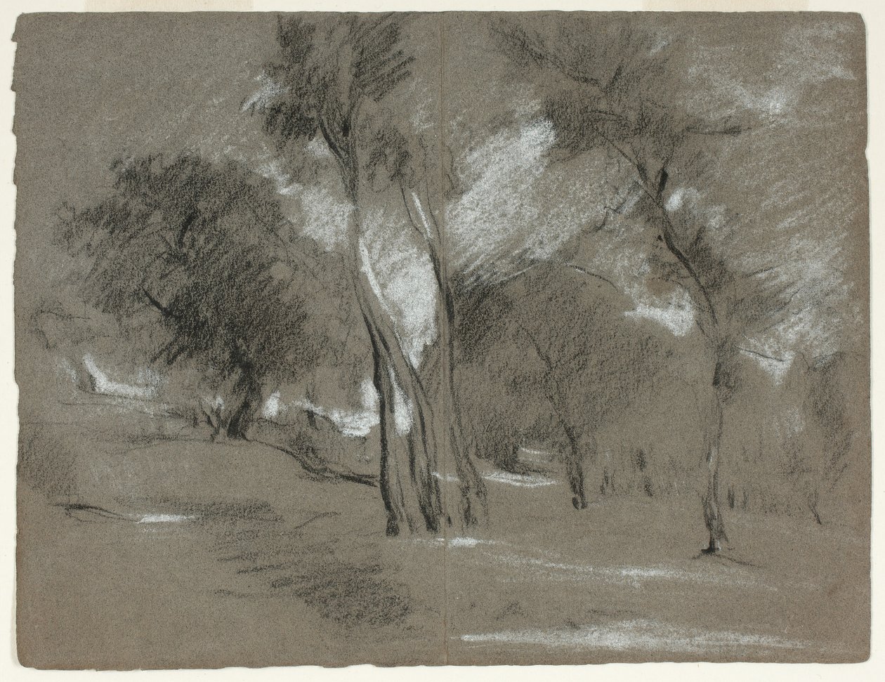 Landschap met bomen door Jean Baptiste Carpeaux