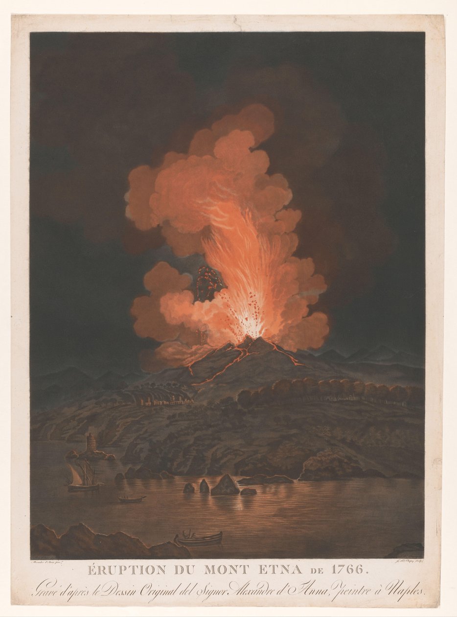 Uitbarsting van de Etna door Jean Baptiste Chapuy