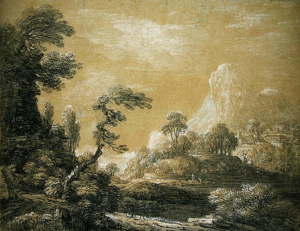 Een klassiek landschap door Jean Baptiste Claude Chatelain
