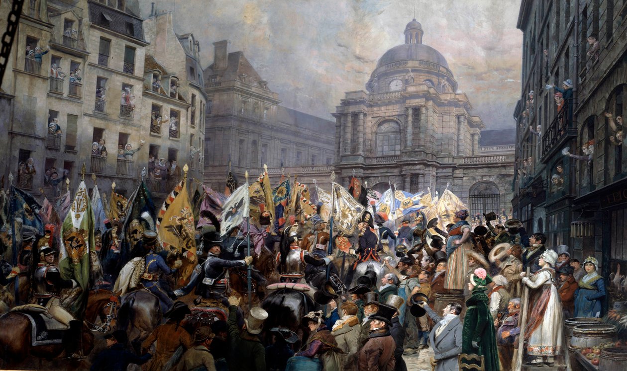 Overhandiging aan de senaat van trofeeën na de slag bij Ulm en Austerlitz door Jean Baptiste Edouard Detaille