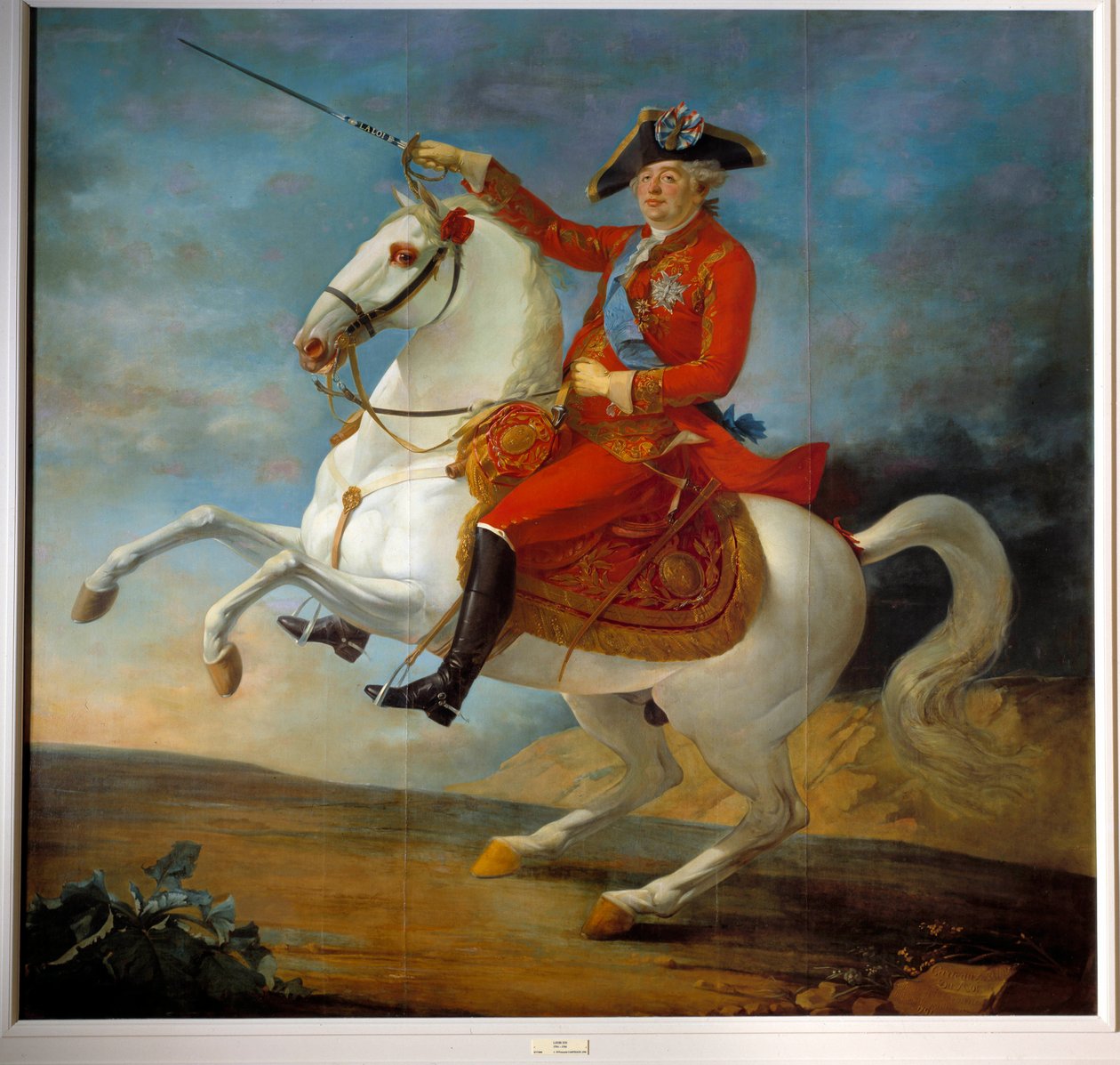 Ruiterportret van Lodewijk XVI (1754 - 1793) door Jean Baptiste Francois Carteaux