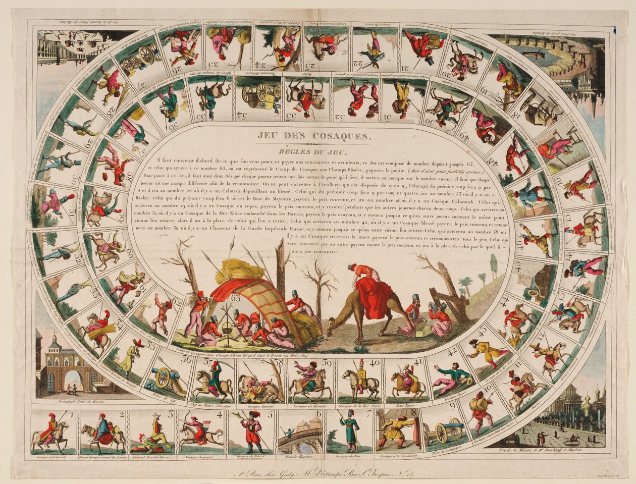 Kozakken spel, 1815 door Jean Baptiste Genty