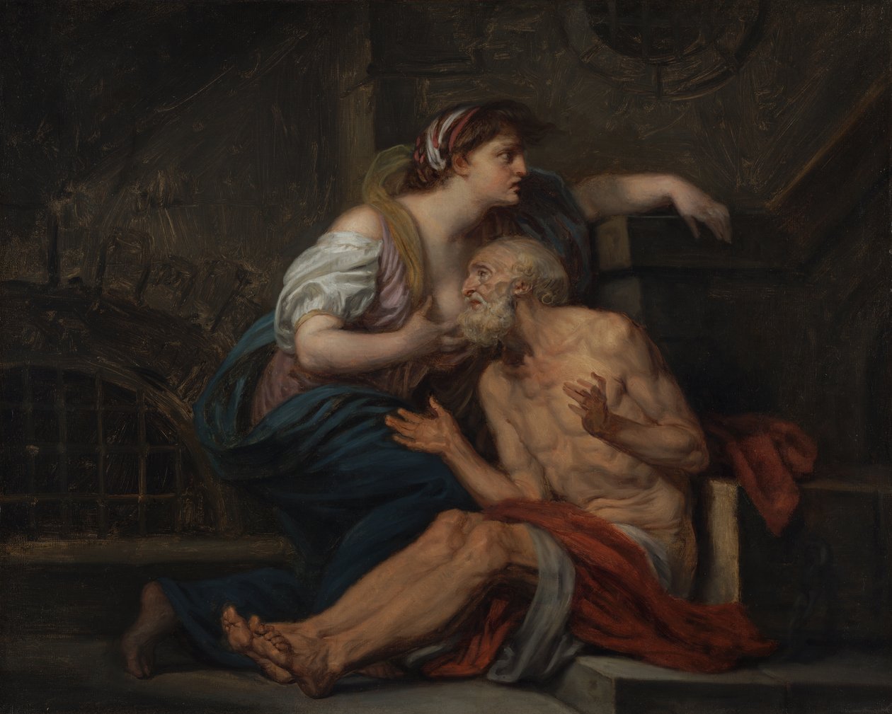 Cimon en Pero: "Romeinse liefdadigheid". door Jean Baptiste Greuze