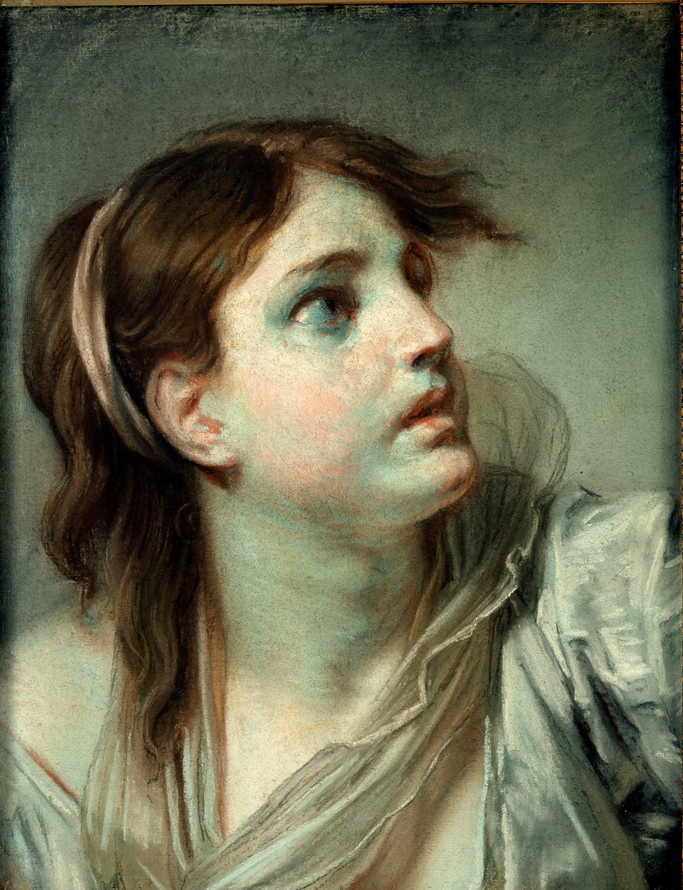 Hoofd van een Jong Meisje door Jean-Baptiste Greuze