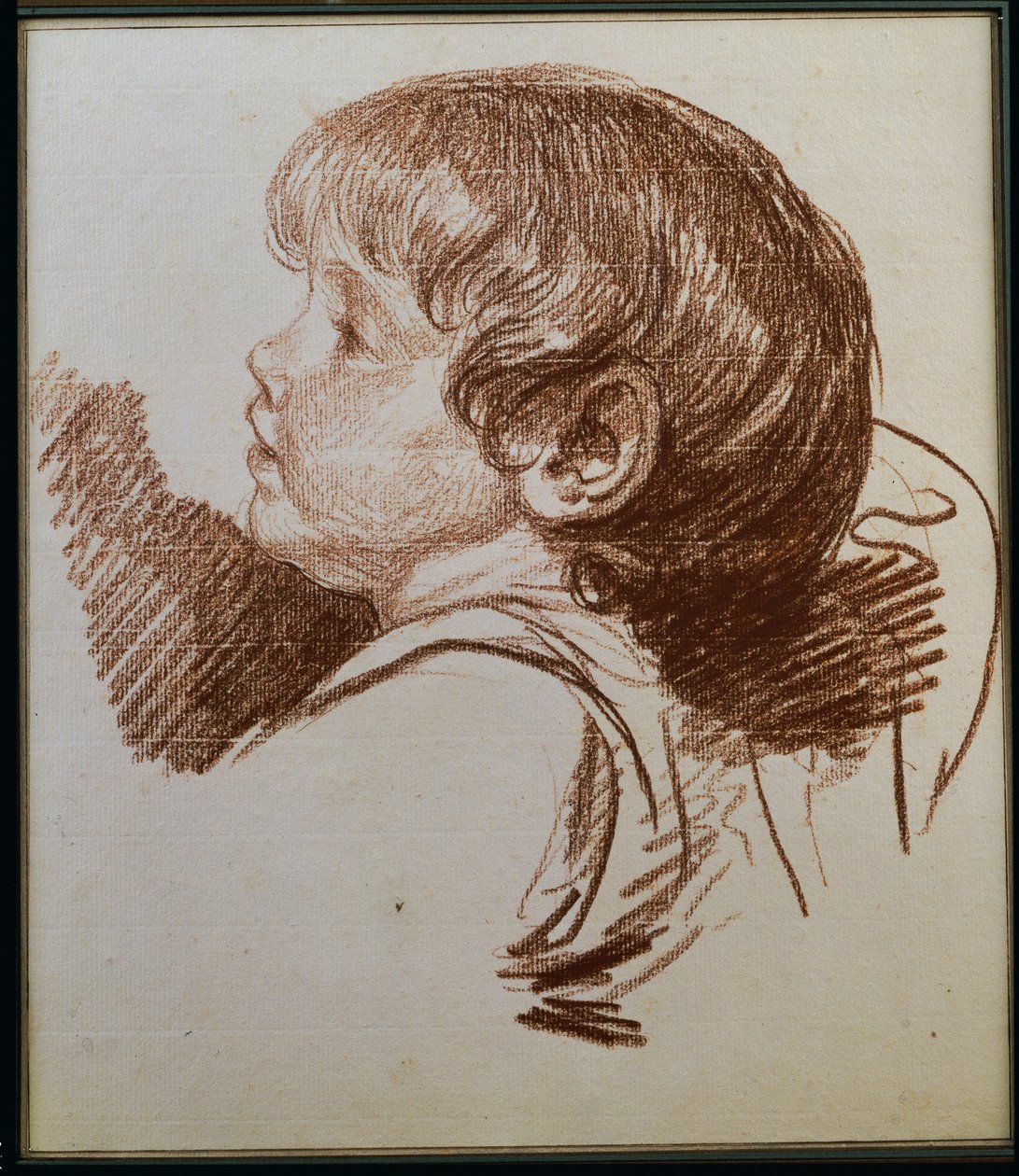 Hoofd van een Jongen in Profiel naar Links door Jean Baptiste Greuze