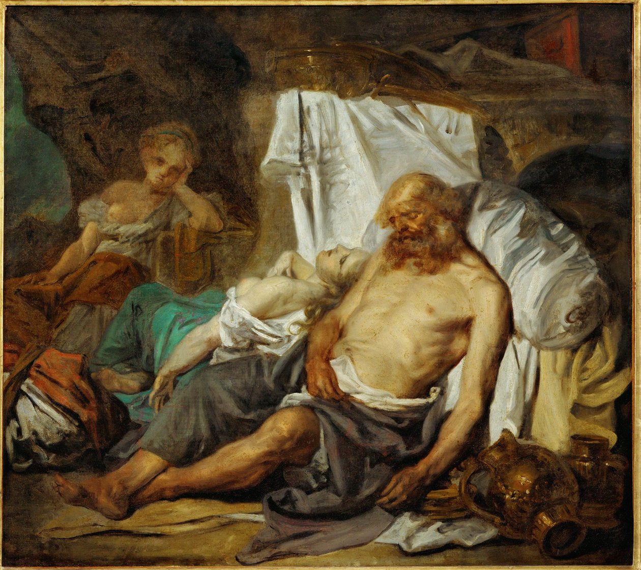 Lot en zijn dochters ... door Jean Baptiste Greuze