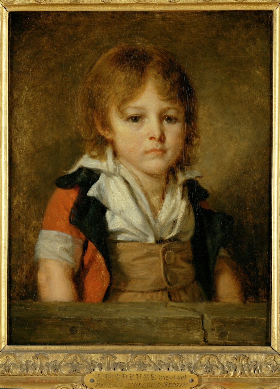 De heer Bertin als kind, later schilder en journalist ... door Jean Baptiste Greuze