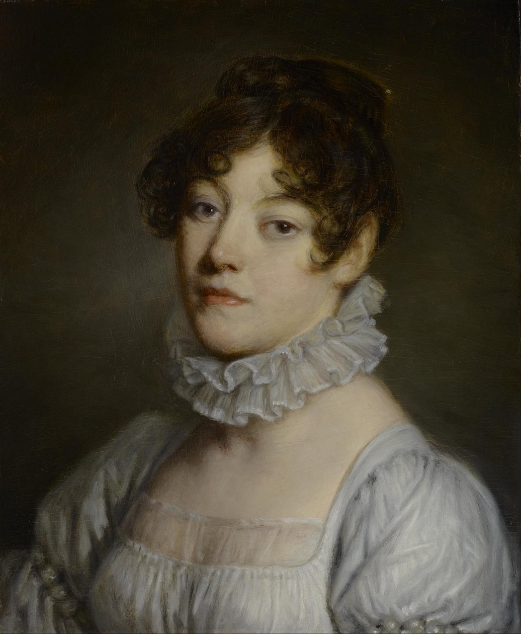 Portret van een jonge vrouw door Jean Baptiste Greuze