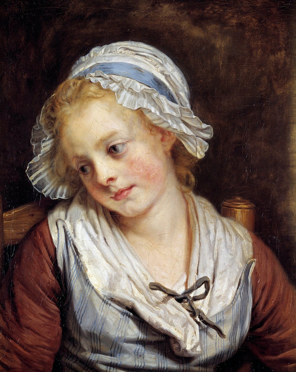 Portret van een meisje. Schilderij door Jean-Baptiste Greuze (1725-1805). 1765. Dim. 0,45x0,37 m. Chantilly, Musée Condé door Jean Baptiste Greuze