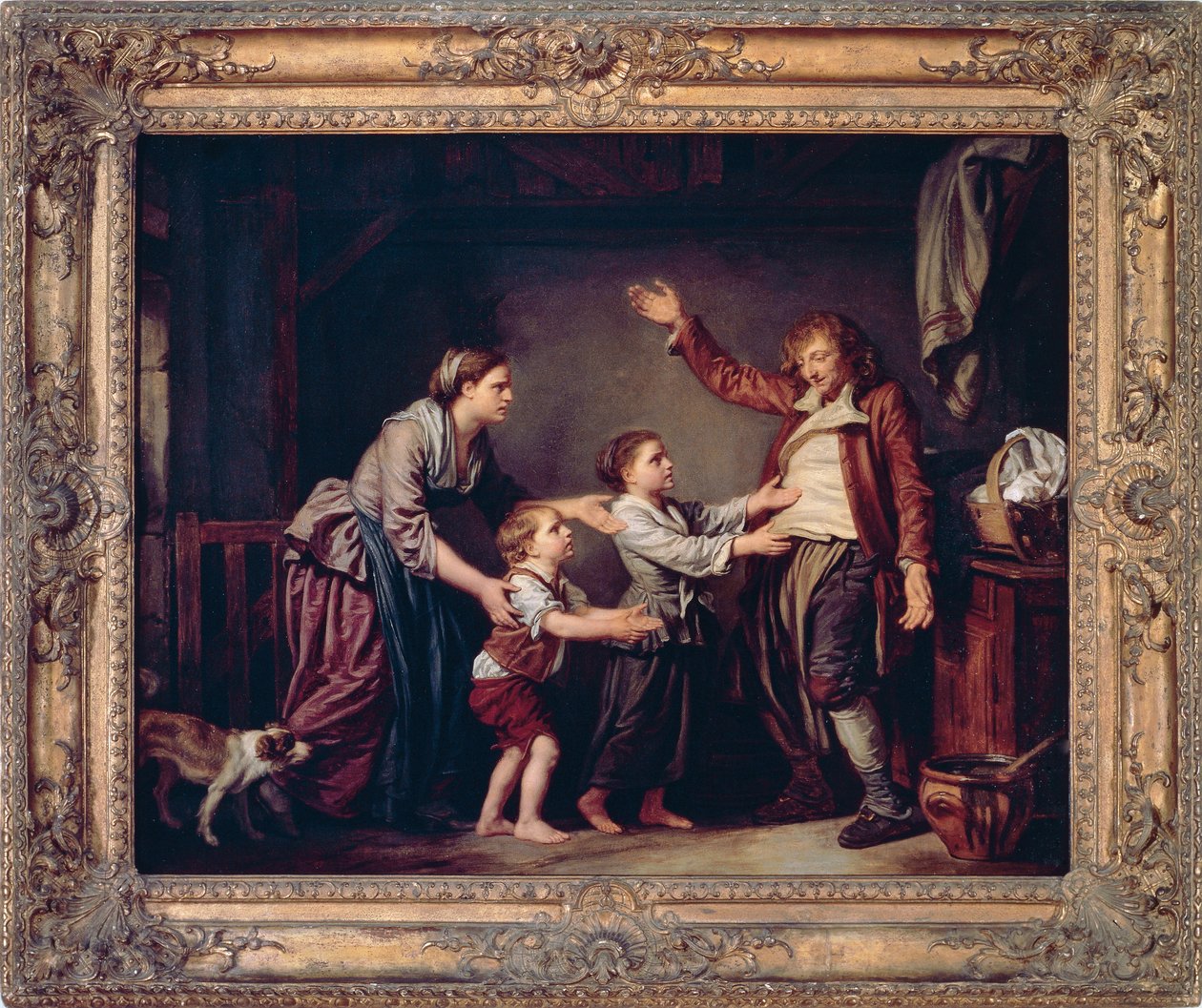 De terugkeer van de dronkaard door Jean Baptiste Greuze