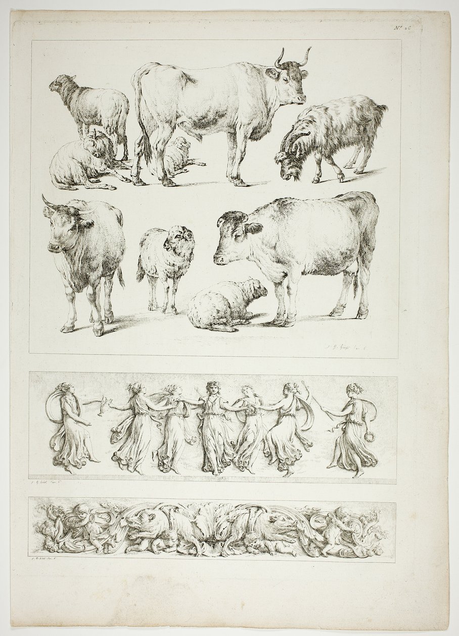 Plaat 26 van 38 uit Oeuvres de J. B. Huet door Jean Baptiste Huet