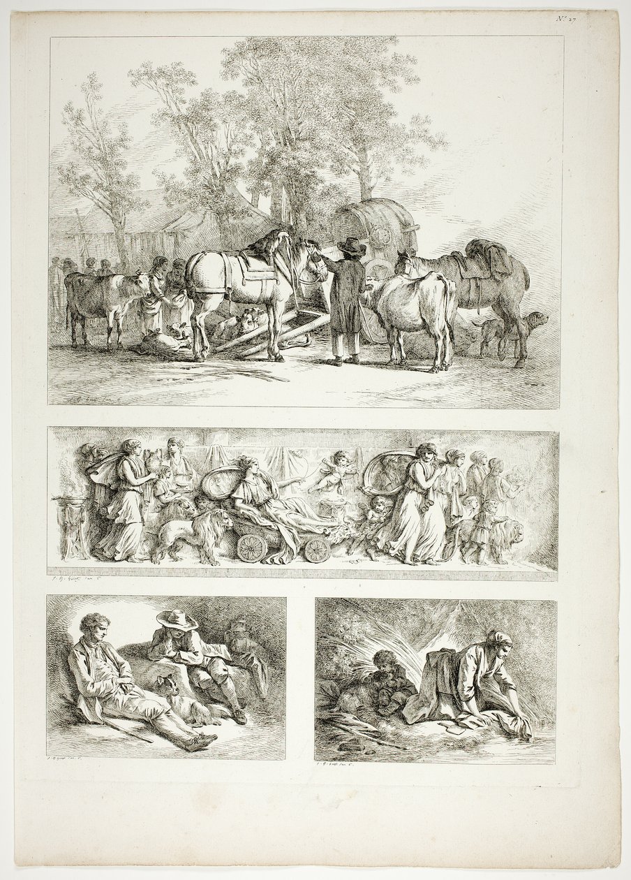 Plaat 27 van 38 uit Oeuvres de J. B. Huet door Jean Baptiste Huet