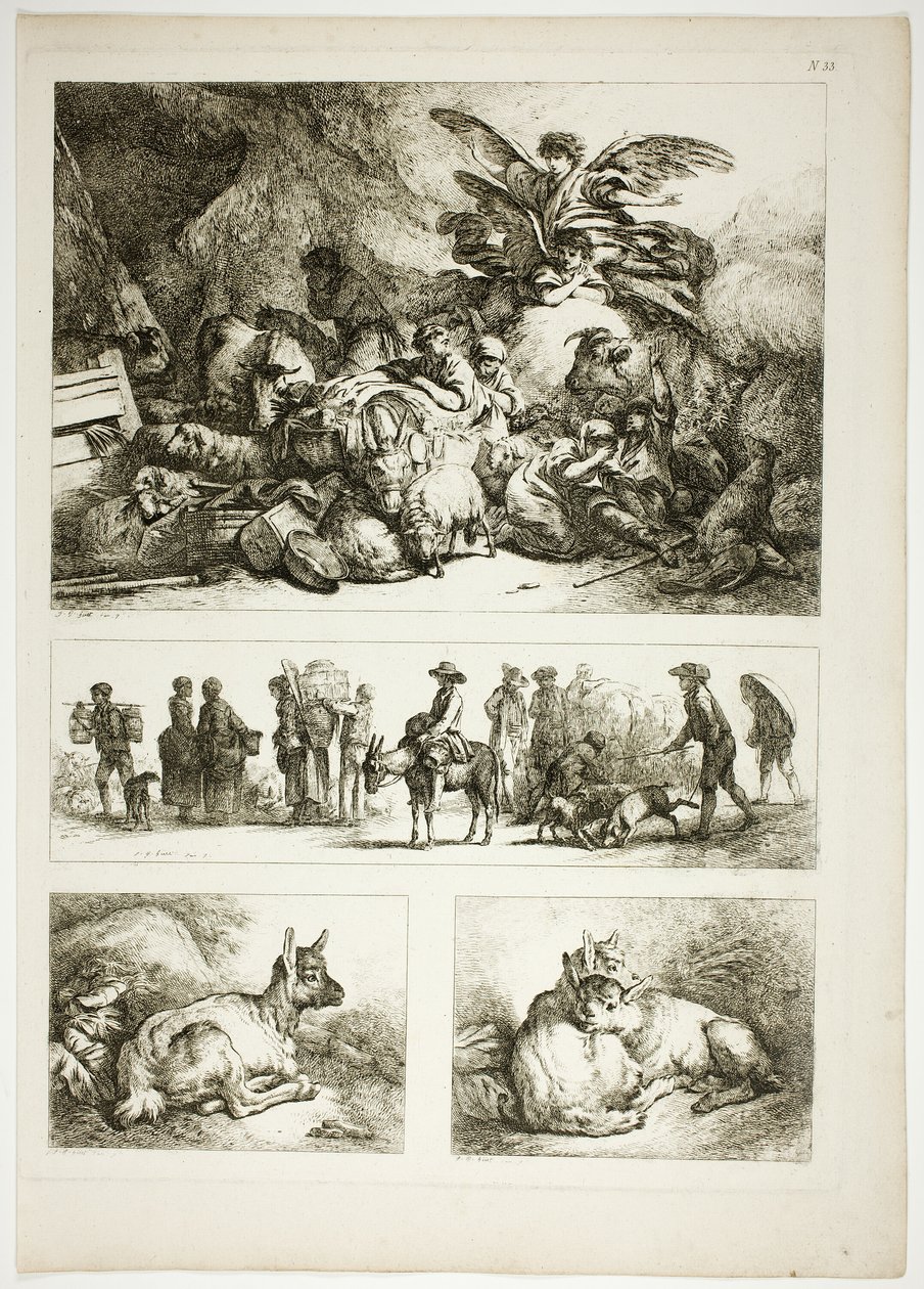 Plaat 33 van 38 uit Oeuvres de J. B. Huet door Jean Baptiste Huet