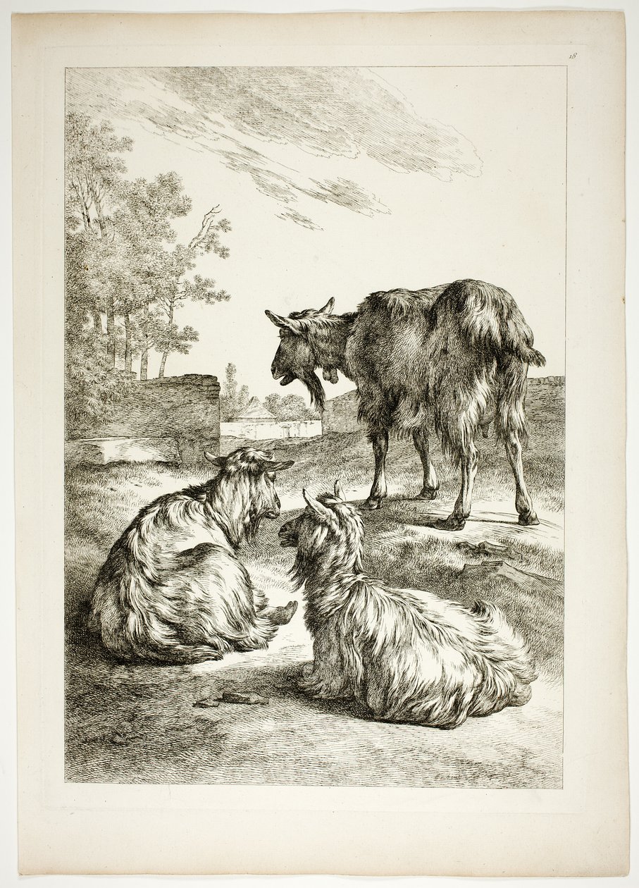 Plaat achttien van 38 uit Oeuvres de J. B. Huet door Jean Baptiste Huet