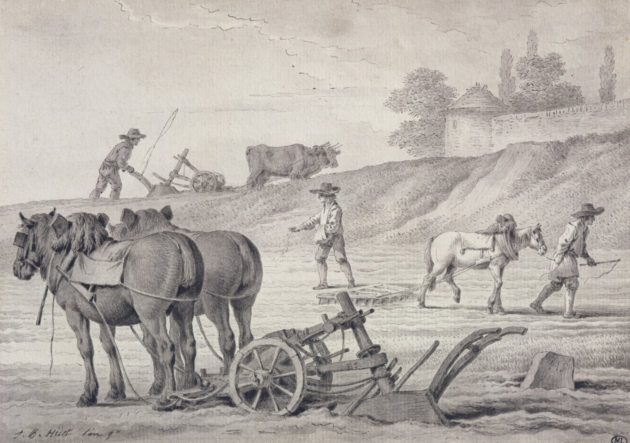 Ploegen van de Velden door Jean-Baptiste Huet
