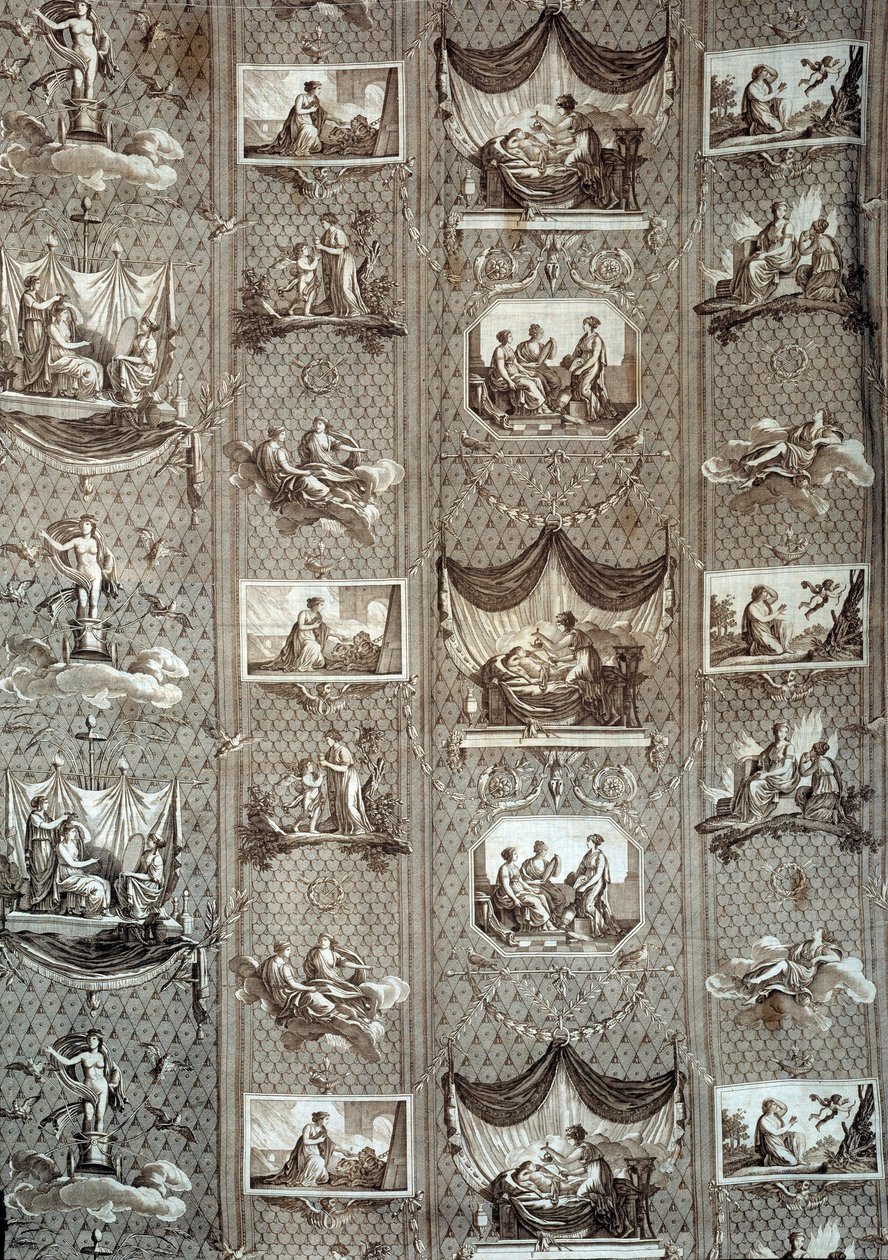 Wandtapijt dat psyche en cupido voorstelt door Jean Baptiste Huet