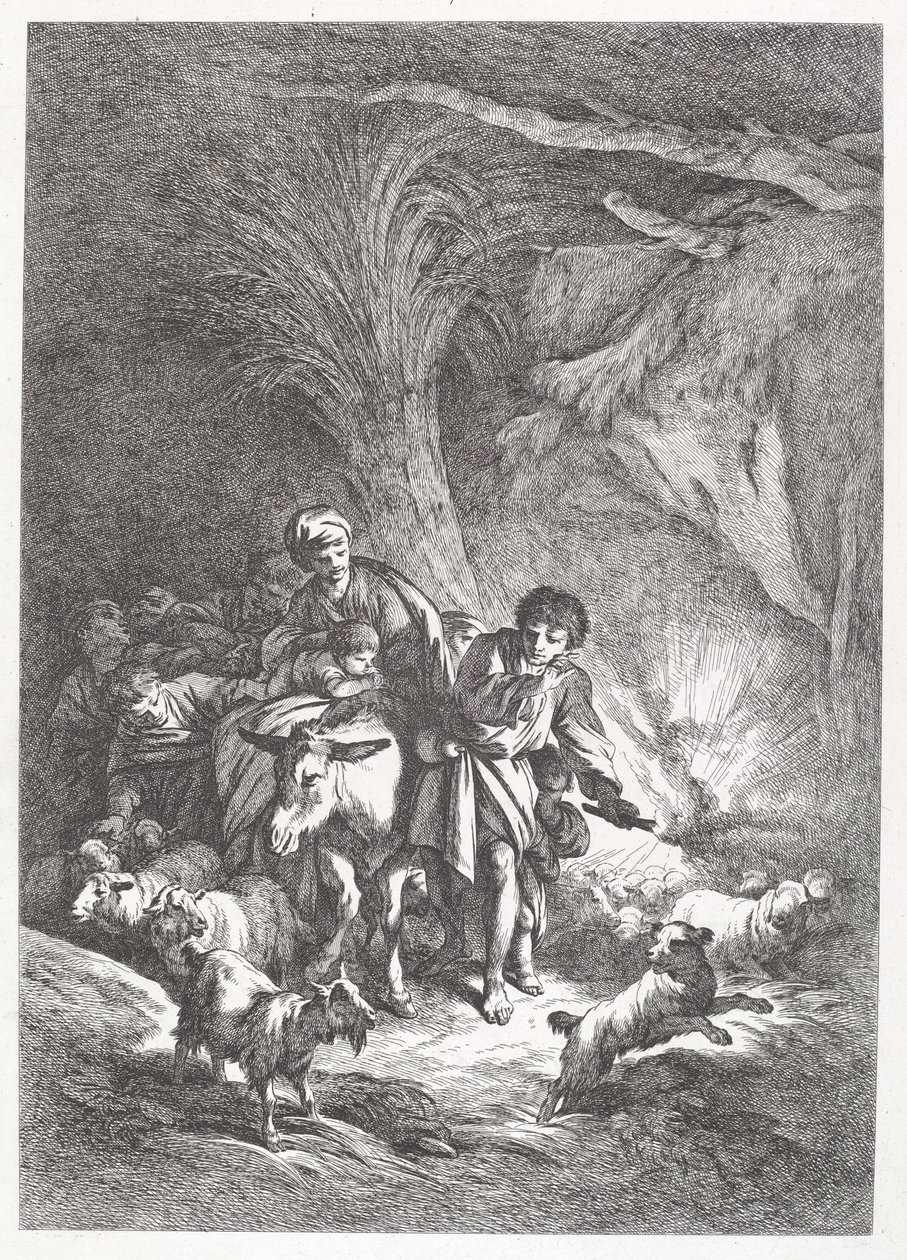 De Vlucht naar Egypte door Jean Baptiste Huet