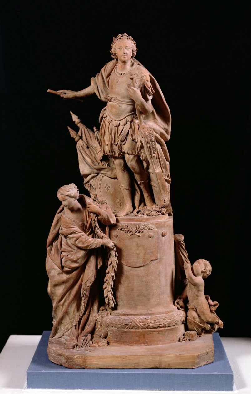 Lodewijk XV (1710-74) als Romeinse Keizer, project voor een standbeeld voor het Hotel de Ville in Rennes, ca. 1748 door Jean Baptiste II Lemoyne